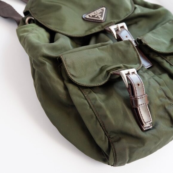 Authentic Preowned Prada Green Nylon Small Backpack - Picture 5 of 13